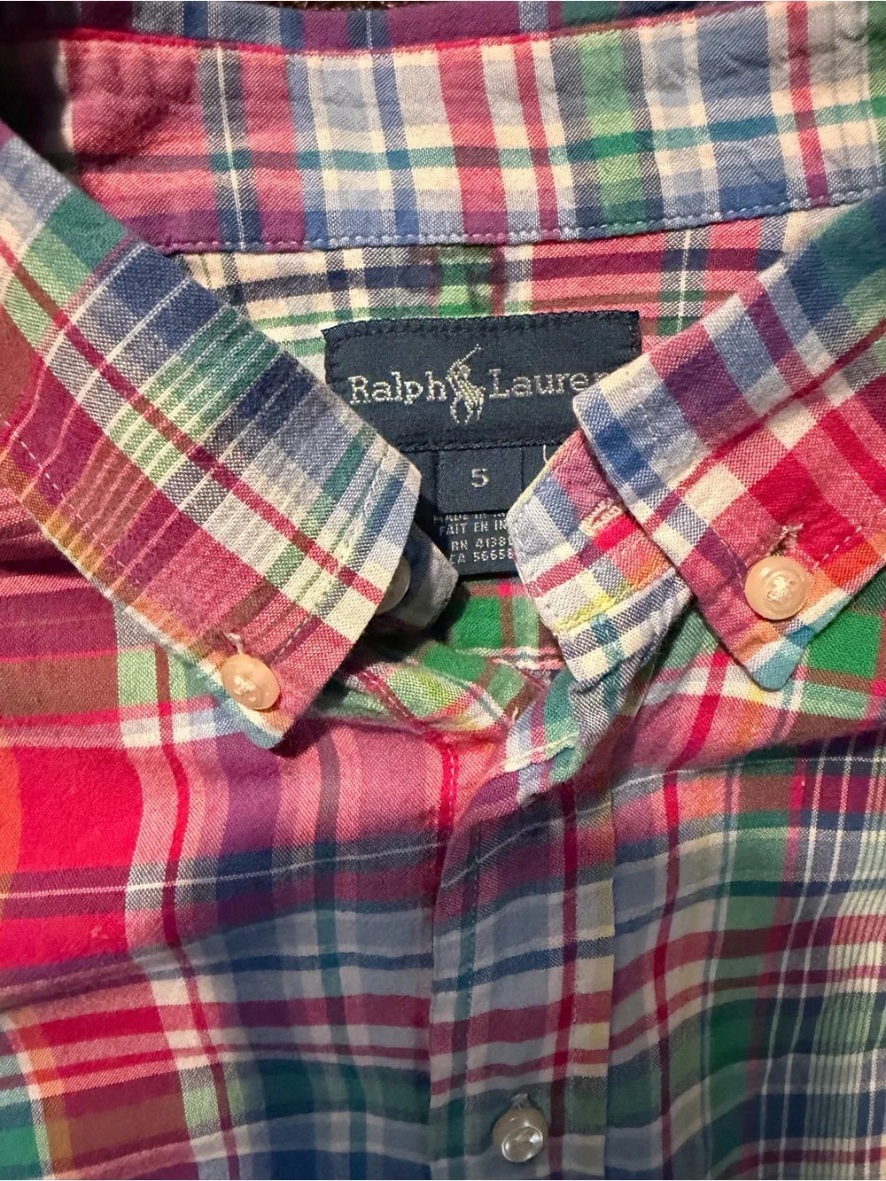 Ralph Lauren Kids Multicolor Plaid Short-Sleeve Button-Down Shirt